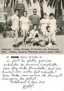 COLLEGE MODERNE LECLERC SIDI BEL ABBES SPORT BASKET 1961 EQUIPE FEMININE VS TLEMCEN